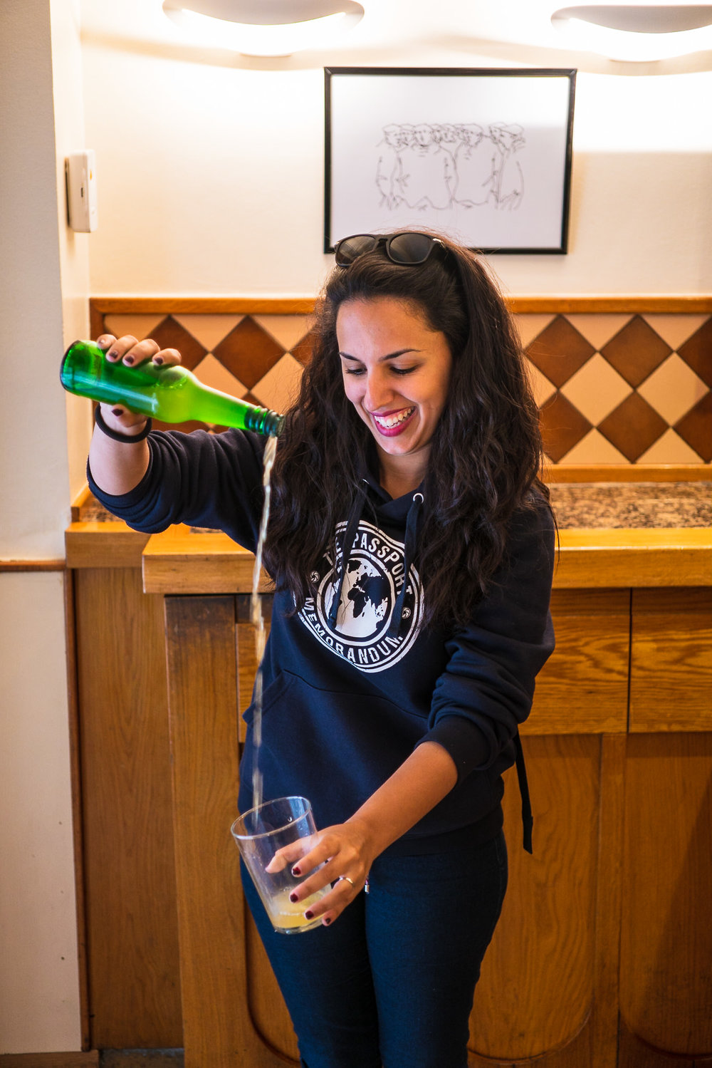 Serving myself a glass of apple cider — the proper way!